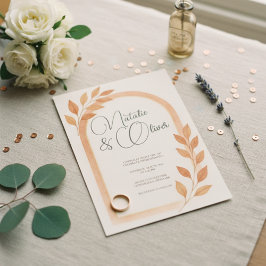 Terracotta Arch Höst löv bröllopsinbjudan Inbjudningar