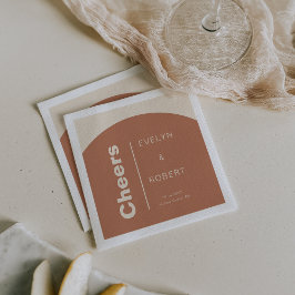 Terracotta Arch minimalist Formal Bröllop Cheers Pappersservett