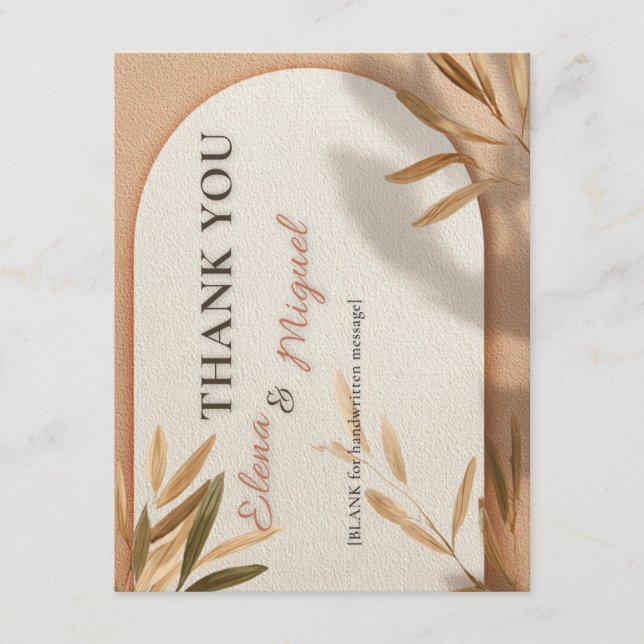 Terracotta Arch Wedding Thank You Card Inbjudningar (Framsida)