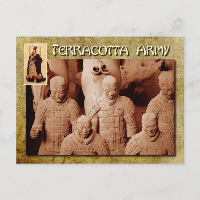 Terracotta-armén, den förste kejsaren av China Vykort (Framsida)
