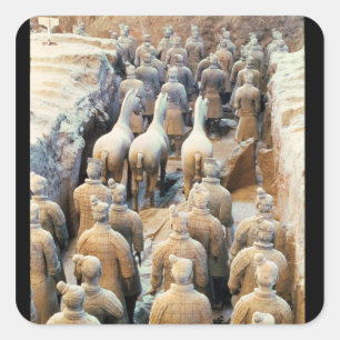 Terracotta Army, Qin Dynasty, 210 BC Fyrkantigt Klistermärke