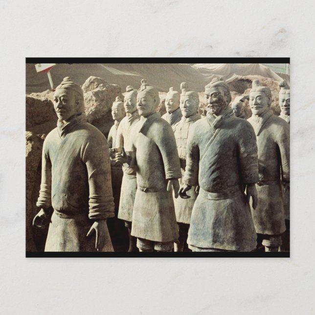 Terracotta Army, Qin Dynasty, 210 BC; krigare Vykort (Framsida)