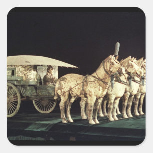 Terracotta Army, Qin Dynasty Fyrkantigt Klistermärke