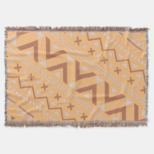Terracotta Aztec Herringbone Modern Bohemian Stil Filt