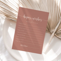 Terracotta Baby Shower Hopes & Önskemål Card