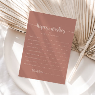 Terracotta Baby Shower Hopes & Önskemål Card Vykort