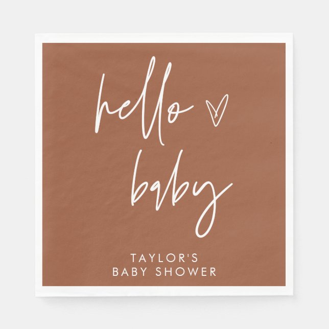 Terracotta Baby Shower Pappersservett Boho Decor (Framsidan)