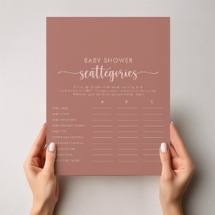 Terracotta Baby Shower Scattegories Game