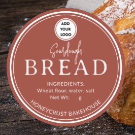 Terracotta Bakery Sourdough Bröd Logotyp Klistermä Runt Klistermärke
