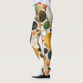 Terracotta Beige Earths Färg Abstrakt circles Leggings
