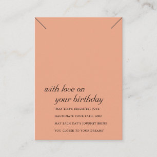 TERRACOTTA BIRTHDAY GIFT NECKLACE VISNING CARD PLACERINGSKORT