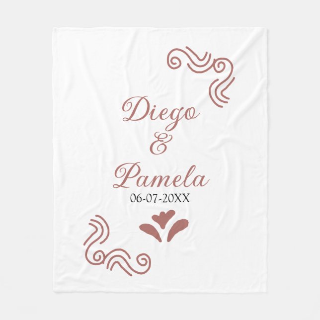 Terracotta black rustic spansk bröllop par en fleecefilt (Framsidan)