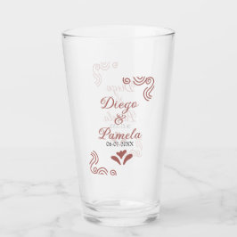 Terracotta black rustic spansk bröllop par en glaskopp