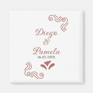 Terracotta black rustic spansk bröllop par en magnet