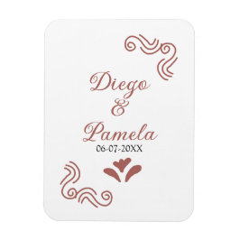 Terracotta black rustic spansk bröllop par en magnet