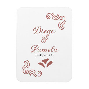 Terracotta black rustic spansk bröllop par en magnet