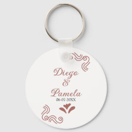 Terracotta black rustic spansk bröllop par en nyckelring