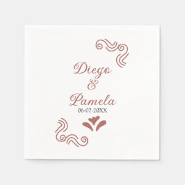 Terracotta black rustic spansk bröllop par en pappersservett