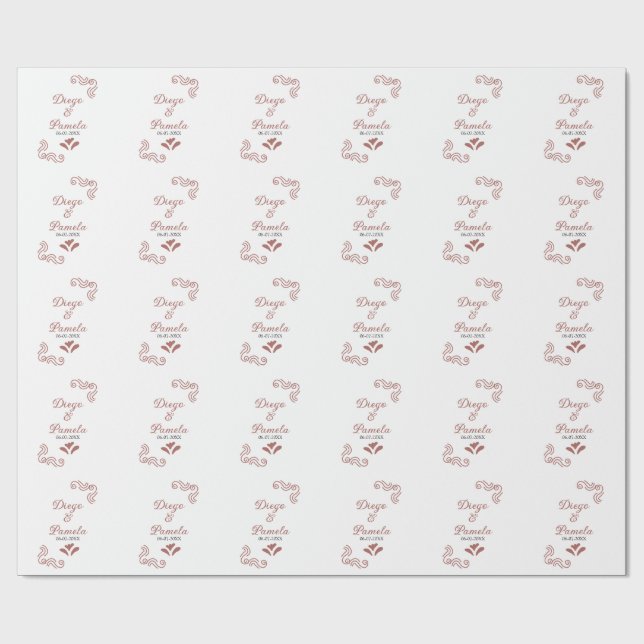 Terracotta black rustic spansk bröllop par en presentpapper (Platt)