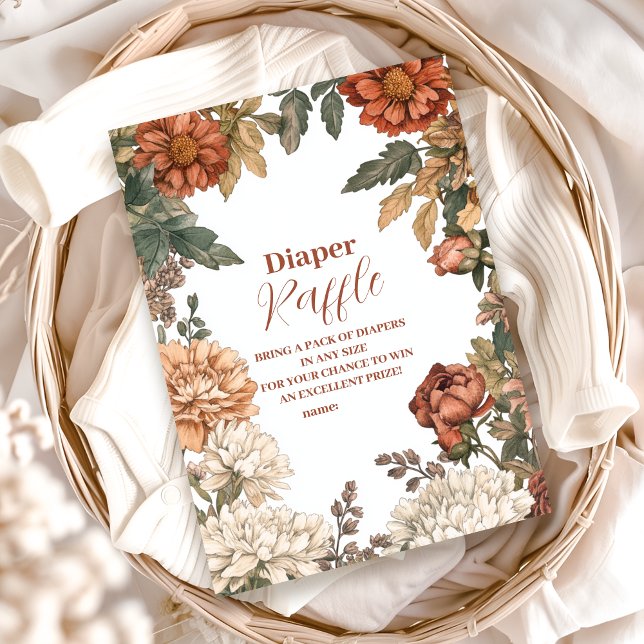 Terracotta Blommigt Baby i Bloom Diapper Raffle Tilläggskort (Skapare uppladdad)