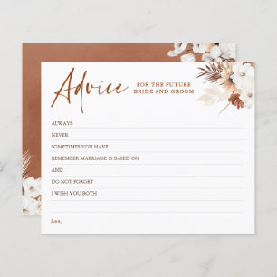 Terracotta Blommigt Boho Elegant Advice Card
