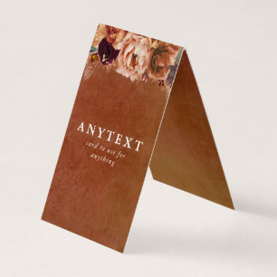Terracotta Blommigt Boho-mappat kort