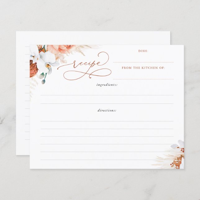 Terracotta Blommigt Boho Möhippa Recipe (Fram/baksida)