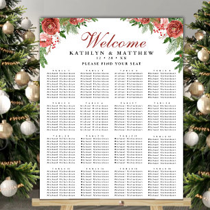 Terracotta Blommigt Bough Bröllop 16 Bord Seating Poster