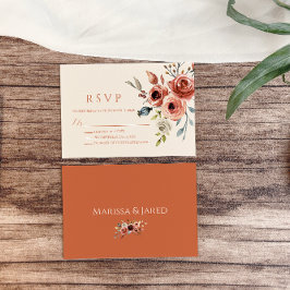 Terracotta Blommigt Bröllop OSA Card