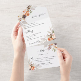 Terracotta Blommigt Burnt Orange Boho Fall Wedding