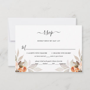 Terracotta Blommigt Burnt Orange Boho Fall Wedding OSA Kort