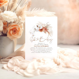Terracotta Blommigt Cute Modern Boho Baby Shower Inbjudningar