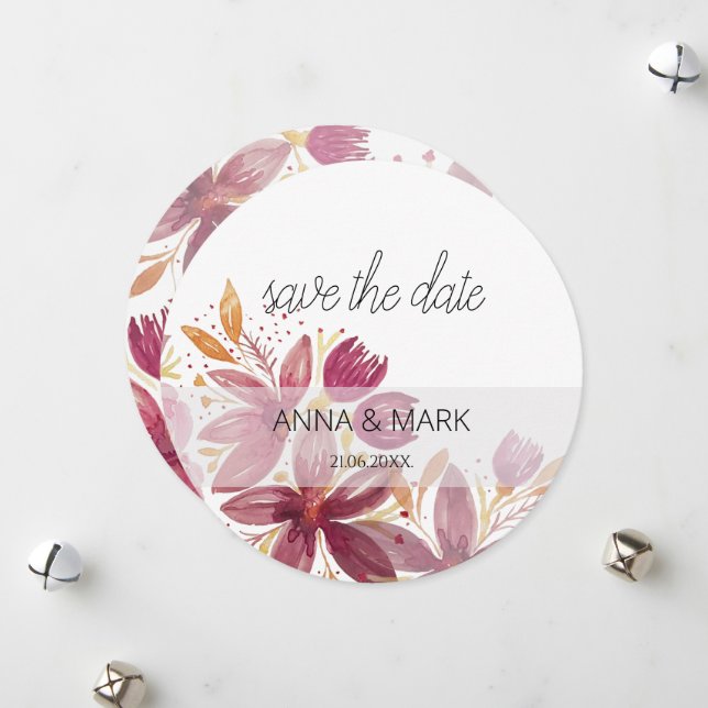 Terracotta  Blommigt Elegant Julkort (Fram/Back In Situ)