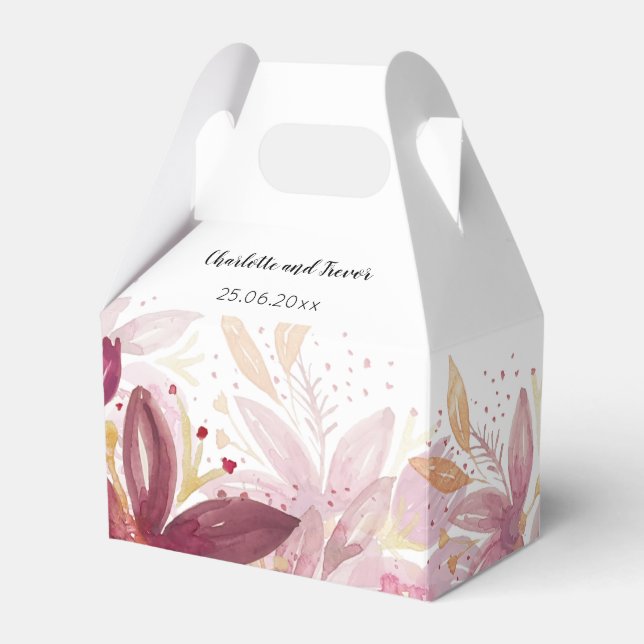 Terracotta  Blommigt Elegant Presentaskar (Framsidan Sidan)