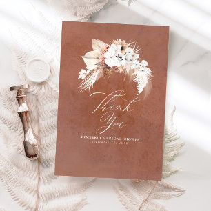 Terracotta Blommigt Elegant Small Tack Kort