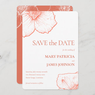 Terracotta Blommigt Modern minimal Elegant 🌺 ✨ 🧡 Spara Datumet