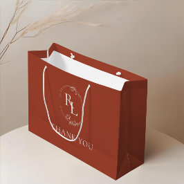 Terracotta | Blommigt Monogram Bröllop Tack