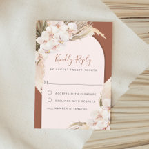 Terracotta Blommigt Pampas Grass Fall Wedding