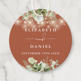 Terracotta Blommigt String Ljus Tack Bröllop Gåvor Etiketter