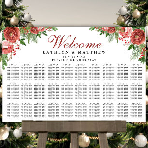 Terracotta Blommigt Winter Wedding 30 Bord Seating Poster