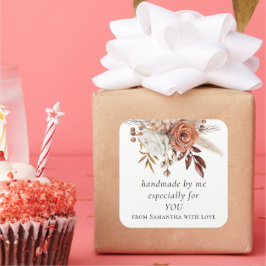 Terracotta-Blommigtar är speciellt för dig Fyrkantigt Klistermärke