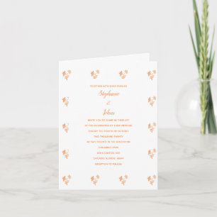 Terracotta Blommönster Simple Boho Bröllop Inbjudan