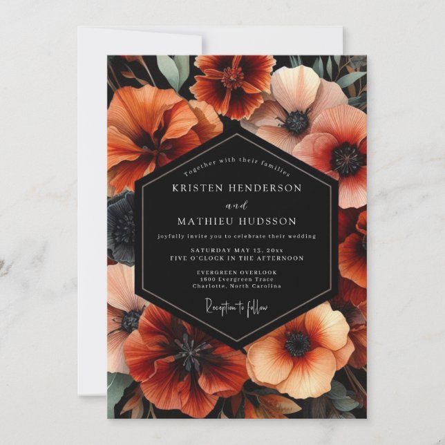 Terracotta Bloom Harvest Wedding Inbjudningar (Framsida)