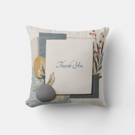 Terracotta Blue Geometric Botanical Bröllop Kudde