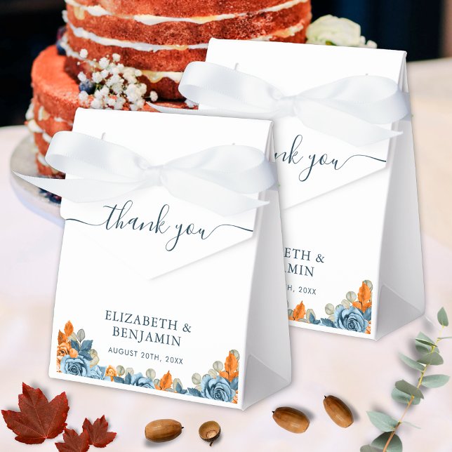 Terracotta Blue Rust Eucalyptus Monogram Tack Presentaskar (Skapare uppladdad)