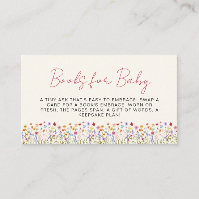 Terracotta-böcker för Baby Wildflower-fest Tilläggskort (Framsida)