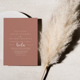 Terracotta Boda Bröllop Inbjudningar