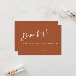 Terracotta Bohemian Baby Shower Diaper Raffle Card