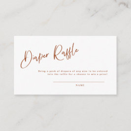 Terracotta Bohemian Baby Shower Diaper Raffle Card Tilläggskort