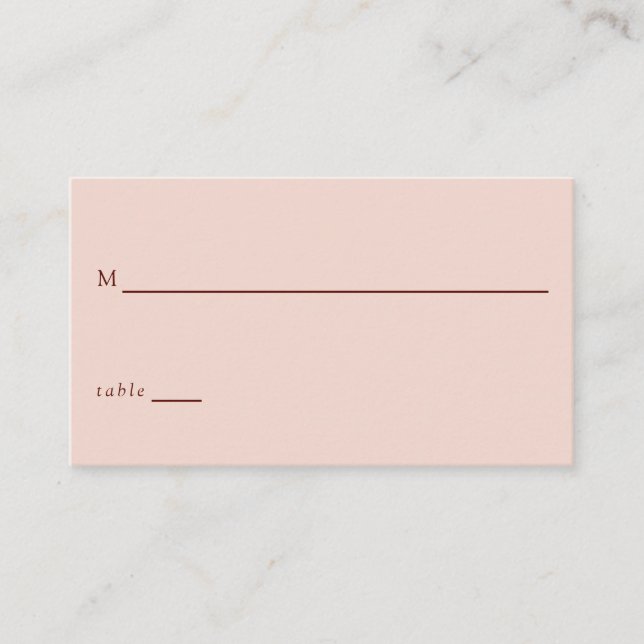 Terracotta Bohemian Bröllop Traditional Modern Placeringskort (Framsida)